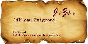 Járay Zsigmond névjegykártya