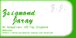 zsigmond jaray business card